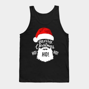 Merry Christmas Ho Ho Ho Santa Claus Beard Tank Top